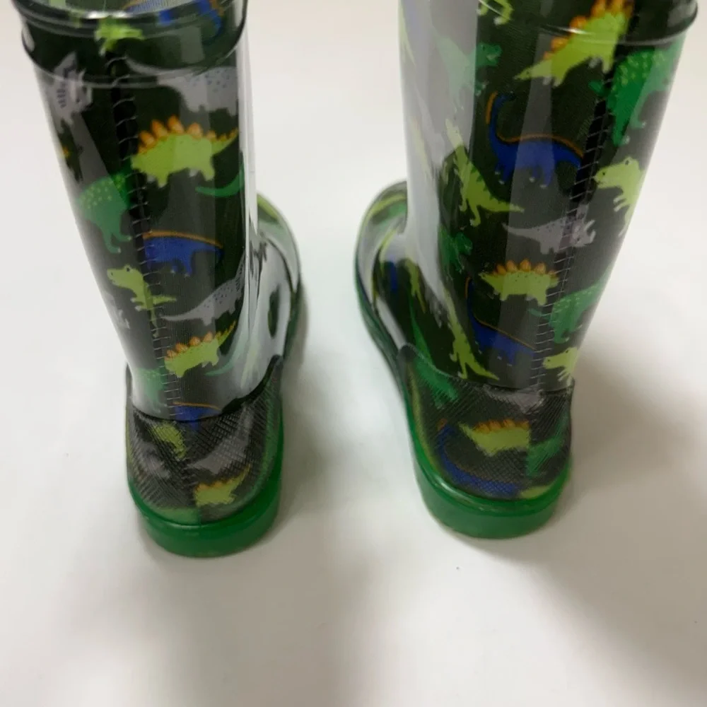Primark Dinosaur Rain Boots Green Dinosaur Print - Kids Size 13